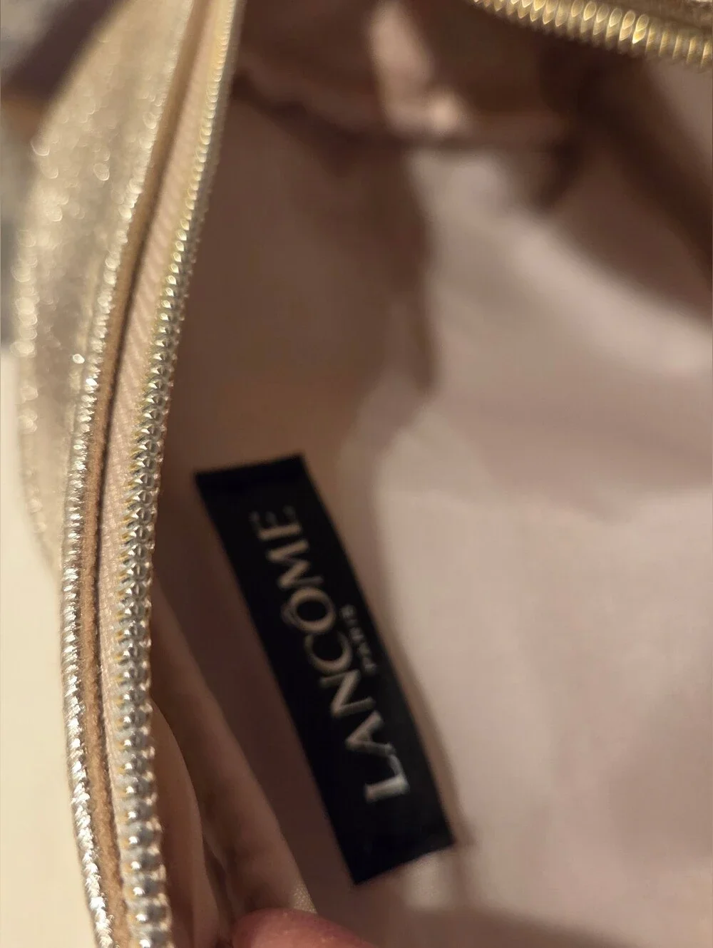 Lancome Metallic Cosmetic Pouch Trio - Gold & Silver